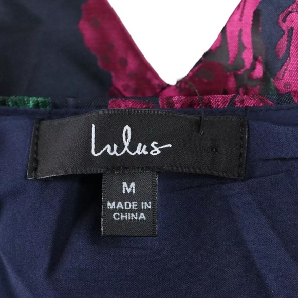 Lulus Mini Dress Womens Size Medium Blue Floral Jacquard Sweetheart Neck NWT - Picture 5 of 7